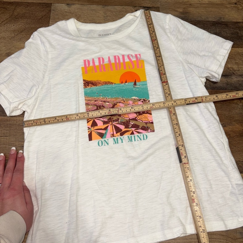 Old Navy “Paradise On My Mind” Graphic Tee – Women’s Small – Beachy Vibes - Picture 3 of 3